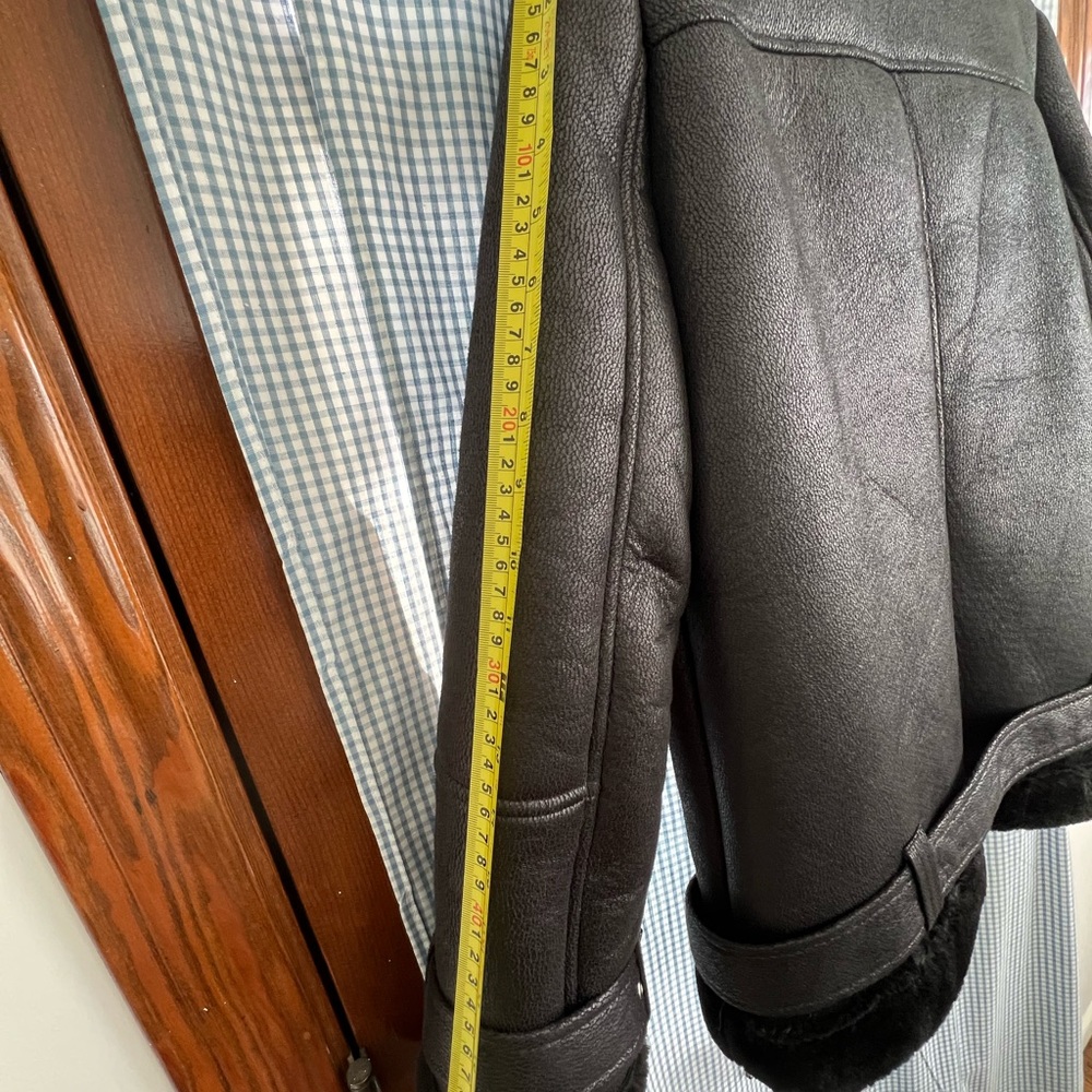 Topshop Black Faux Leather Jacket with Faux Fur Collar - Picture 7 of 7